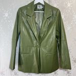 Princess Polly Morrison PU Green Blazer Jacket Faux Leather Photo 4