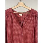 Lucy & Laurel Tunic Top 3X Womans Blouse Red Navy Fisherman Roll Tab Sleeve Photo 3