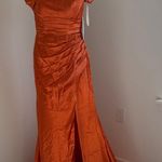 Elegant Strapless Orange Gown Size 8 Photo 0