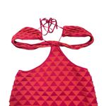 Solid & Striped  Kiana Red Geometric Knit Halter Cut Out Sleeveless Midi Dress M Photo 6
