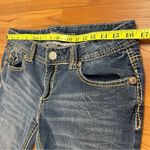 Vanity Low Rise Slim Distressed Bootcut Jeans Contrast Stitching Y2K 30x33 Blue Size undefined Photo 1