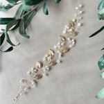 Bridal hair accessories, gold with pearls, flowers and leaves, jewelry, hairband Photo 2
