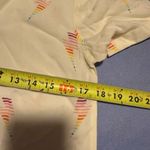 Sugarhill Cream Short Sleeve Button Down Blouse with Rainbow Lightning Design Red Size 8 Photo 4