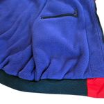 LL Bean Vintage Fleece Lined Warm Up Jacket Bomber Jacket Womens Large Red Blue Photo 5