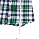 Chocolate USA Women's Plaid Button Up Cold Shoulder Collared Top Blouse Sz Small Photo 5