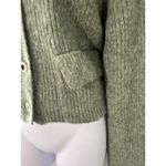Christian LaCroix Green Chunky Ribbed Cropped Cardigan Sweater Wool Blend Size M Photo 3