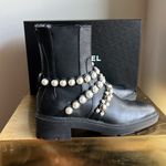 ZARA  Black Pearl Studded Moto Boots Photo 6