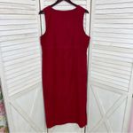 Jane Ashley Vintage Embroidered Microfiber Jumper Midi Dress Red Medium Photo 8