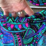 Catalina Vintage Teal Purple Paisley French high Cut Bikini Swimsuit Set Photo 5