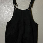 Classic Black Denim Bib Overall Shortalls Romper M Photo 0