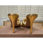 Gianvito Rossi Amour 85 Metallic Leather Mules Gold Silk Size 9.5 US 40 EU NIB Photo 9