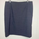 Alex Marie  Pencil Skirt Women's 14 Navy Wool Textured Button Detail Back Zip Photo 0