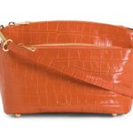DIVINA FIRENZE Orange Leather Triple Entry Cocco Crossbody Photo 0