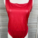 JUST POLLY (Polly and Esther) Red Faux Leather Sleeveless Bodysuit Photo 0