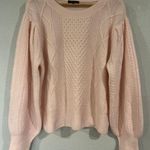 1. State  balloon sleeve soft stretch cable knit sweater L Photo 2