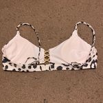 Aerie Scoop Bikini Top Animal Print White Black Size Small Photo 1