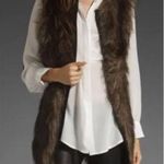 Sanctuary  Faux Fur Vegan Leather Vest Fuzzy Brown Small Photo 1