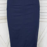 New York & Company High Waist Stretch Pencil Midi Skirt Navy Blue 0 Photo 0