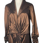 Tadashi Shoji Tadashi Collection Chocolate Brown
Shimmer Beaded Collar Peplum
Blouse Size 16 Photo 0