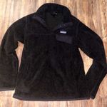 Patagonia Polartec Black Snap-T Fleece Pullover Jacket Size Medium w/ Arm Patch Photo 0