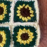 pastel yellow greeen brown sunflower crochet tote bag Photo 8