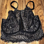 Victoria's Secret Black Nude Underwire Lace Plunged Bra 34D Photo 0