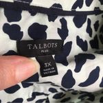 Talbots Animal Cheetah Print 100% Cotton Button Up Shirt, Green, Navy, Size 3X Photo 3