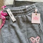 Love Shack Fancy  x PINK Wide Leg Sweatpants Gray Heather Lolipop Pink XXL Long NWT Photo 5