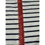 Ariat Women's M White Black Striped Long Sleeve V-Neck T-Shirt Crochet Accent Photo 3