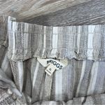 Briggs New York Beige & gray striped linen wide leg crop pants coastal Photo 2