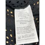 Madewell  Eyelet Village Black Ruffled Short Sleeve Button Up Shirt Blouse Top S Photo 3