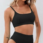 Black 2 Piece Bikini Swimsuit Bathing Suit‎ Blooming Jelly Size L Photo 0