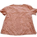 Liz Claiborne  Stretch Petite Small PS Pink Eyelet Short Sleeve Blouse Top Summer Photo 1