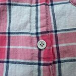 Charlotte Russe  Plaid Long Sleeve Collared Button Down Shirt Pink/Cream - Small Photo 6