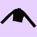 Bozzolo Ribbed Black Turtleneck Long Sleeve Blouse 🔥 Photo 1