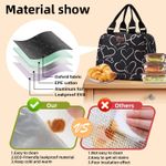 Insulated Lunch Bag for Women,Reusable Lunch Tote with Adjustable Shoulder Belt,Cute Love Heart Portable Lunch Box Cooler Bag,Perfect for Adult Girls Travel Picnic,Office,Working -Rose Gold Photo 3
