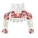 For Love & Lemons Cecelia Crop top Small Embroidered Lace Boho Cottagecore Photo 0