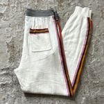 Faherty Womens Organic Cotton Cashmere Blend Ivory Surf Stripe Joggers NWT - M Photo 8