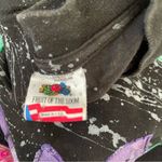 Handmade Vintage 80s Hand-Painted Hanes T-Shirt Dress Flowers Paint Splatter Jewel Medium Photo 5