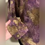Christopher & Banks EUC  Purple and Brown Tie Dye Leaf Button Down Jacket size SP Photo 5