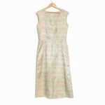 Vintage 1950s 1960s Green Orange Asian Inspired Floral Crane Brocade Silk Dress Size undefined Photo 4