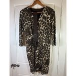 Oleg Cassini  Animal Print Cocktail Event Dress Medium Belted‎ Faux Wrap Mini Mob Photo 1