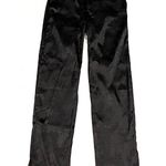 LIONESS NEW St Germain Pants Satin Black Floral High Rise Straight Leg Medium Photo 7