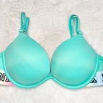 PINK - Victoria's Secret NWT! PINK Super Push-up Bra + Shortie Panty in Ice Teal Photo 1