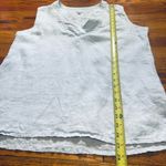 Garnet Hill Light Blue Linen V-Neck Tunic Top w/ 4” Side Slits - Size 12 Photo 4