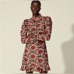 Sandro  Crystal Embellished Silk Satin Twill Lyah Mini Dress Floral XS Photo 1