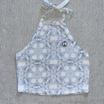 PacSun  Blue White Tie Dye Peace Sign Halter Crop Top Sz Sm Photo 0