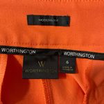Worthington Modern Fit Bright Orange Straight Leg High Rise Dress Trouser Pants Photo 7