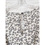 NEW Bibi Womens Animal Print Keyhole Back Short Sleeve Romper Cream Black Small Photo 7