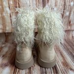 Pretty Little Thing  Cream Faux Suede Contrast Faux Fur Ankle Boot Size 9 Photo 8